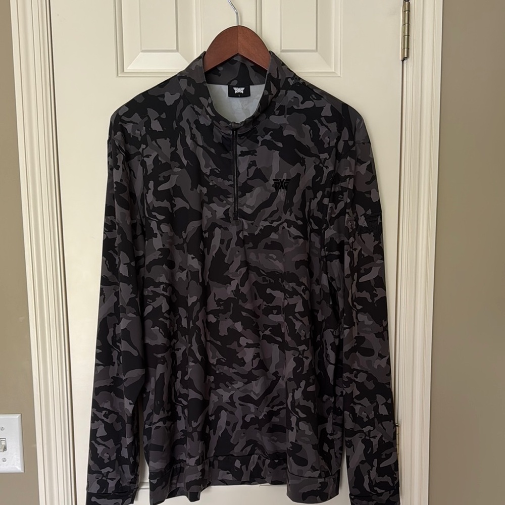 PXG - Black and Gray Camouflage Quarter-Zip Pullover